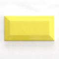 Bathroom Fashion Design Bright Lemon Yellow Color Bevelling Subway Tile